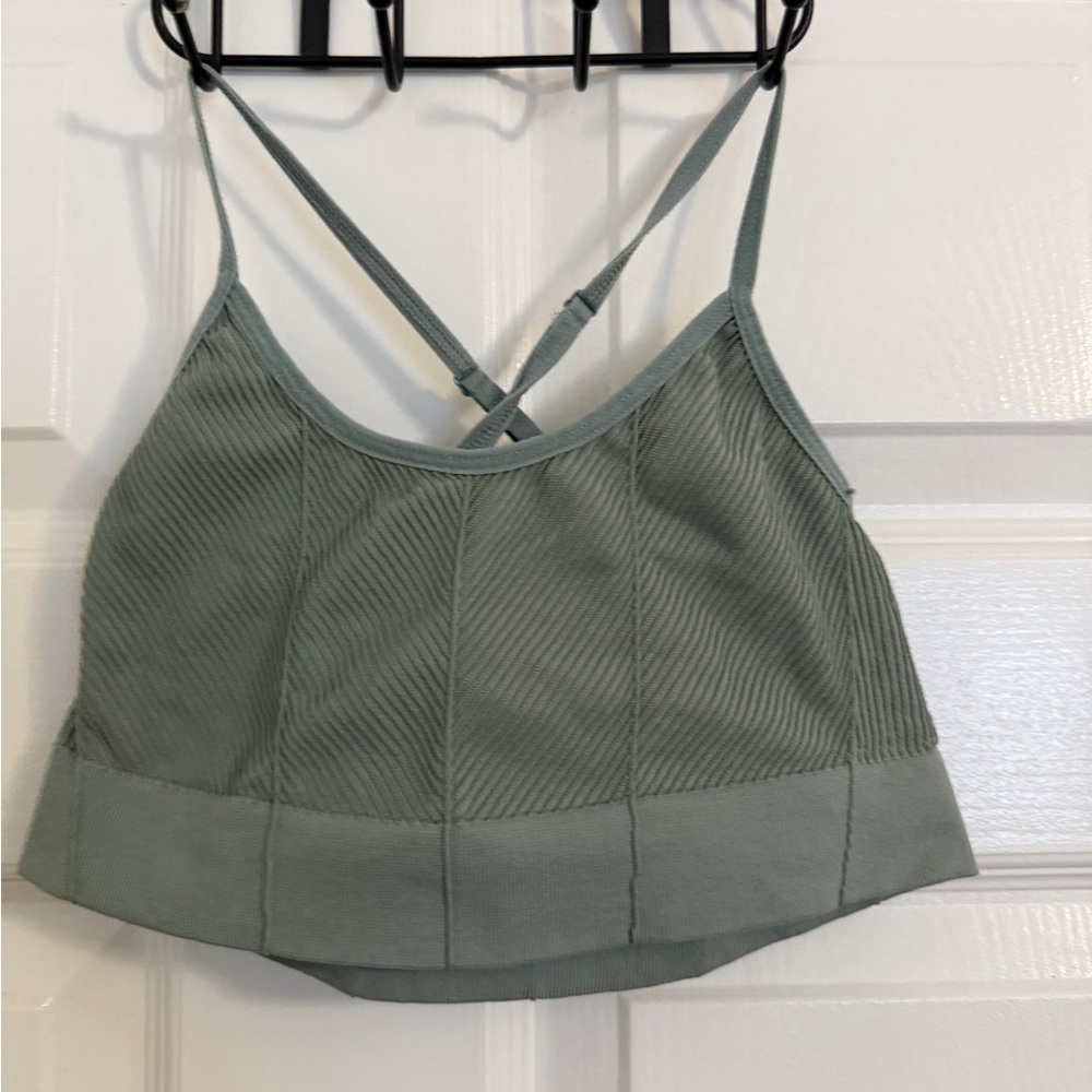 Anthropologie Sage Green Ribbed Bralette